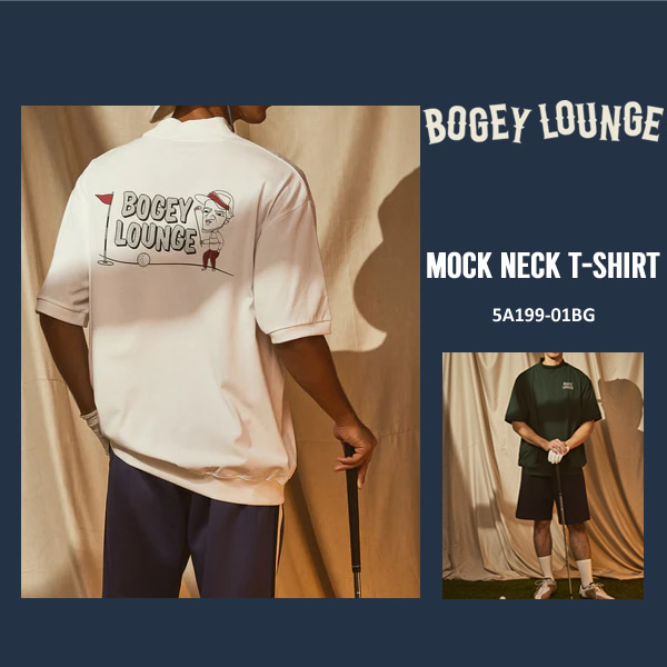 新品BOGEY LOUNGE モックネック ボギーラウンジ ビームスゴルフ 半袖 ボギーラウンジ BOGEY LOUNGE ゴルフウェア 半袖シャツ メンズ