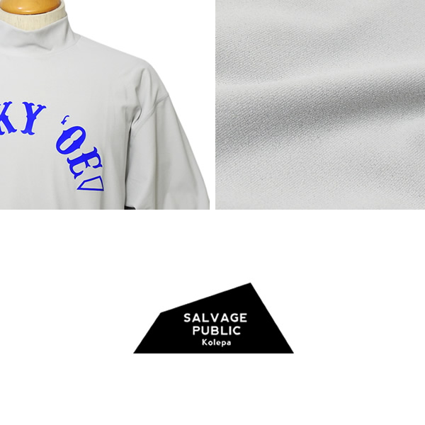 SALVAGE PUBLIC 半袖モックネックシャツ SALVAGE PUBLIC Kolepa - BIG ALOHA HAKU KNIT MOCKNECK S/S