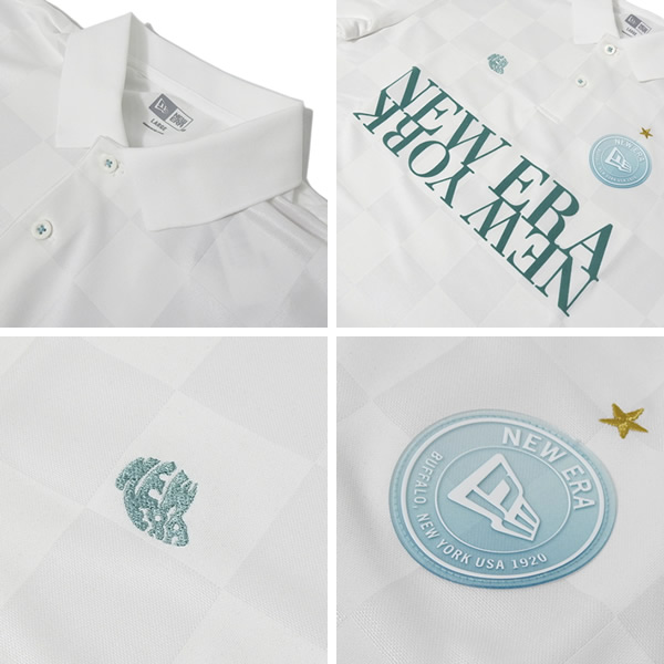 NEWERA GOLF 半袖 ポロシャツ Checker グリーン XLサイズ 半袖 ポロシャツ Checker Pattern エメラルドグリーン | ゴルフ
