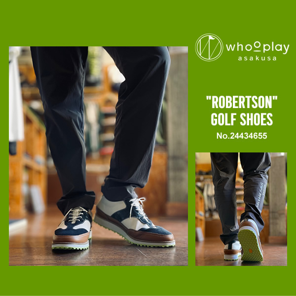 新品　whoOplay ゴルフシューズ ネイビー/ホワイト フープレイ ゴルフシューズ Whooplay GOLFとライフスタイルを掛け