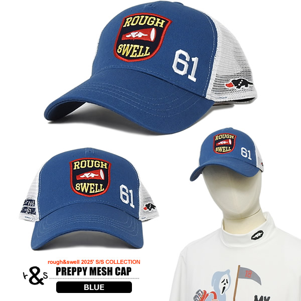 ②rough&swell ラフアンドスウェル ゴルフ メッシュキャップ 帽子 rough&swell［ラフアンドスウェル］PREPPY MESH CAP/メッシュ