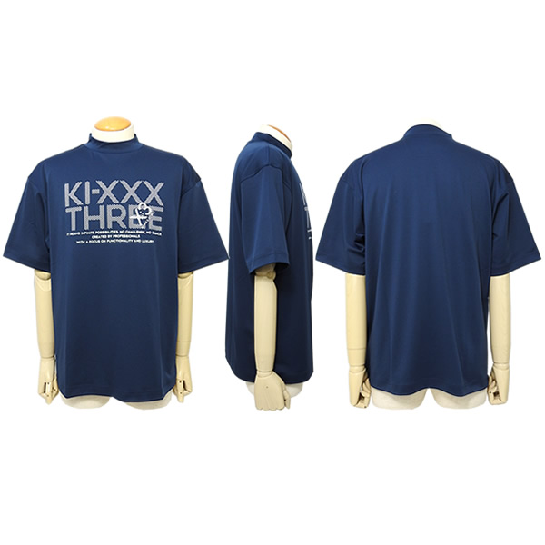 KI-XXX THREE［キックスリー］変形襟グラフィックモックネック