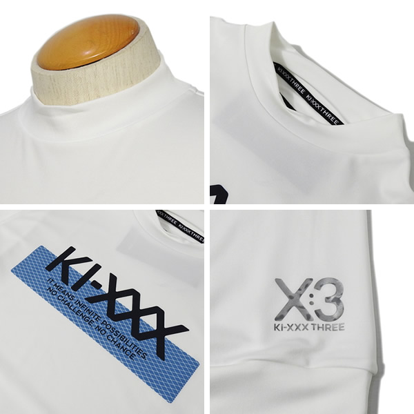 ハイネックシャツ メンズ キックスリー KI-XXX THREE ゴルフウェア KI-XXX THREE［キックスリー］グラフィックモックネックシャツ