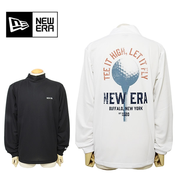 NEWERA GOLF 長袖 モックネック ゴルフボール ホワイト Lサイズ NEW ERA GOLF［ニューエラゴルフ］HighNeck KANOKO TEE golf