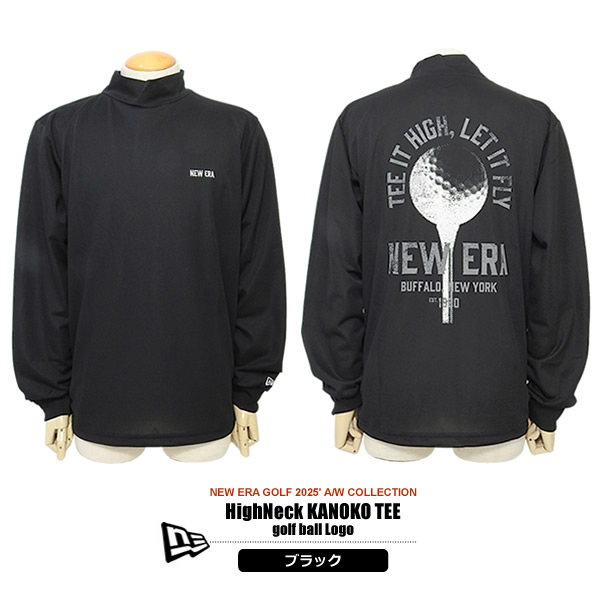 NEWERA GOLF 長袖 モックネック ゴルフボール ホワイト XLサイズ NEW ERA GOLF［ニューエラゴルフ］HighNeck KANOKO TEE golf