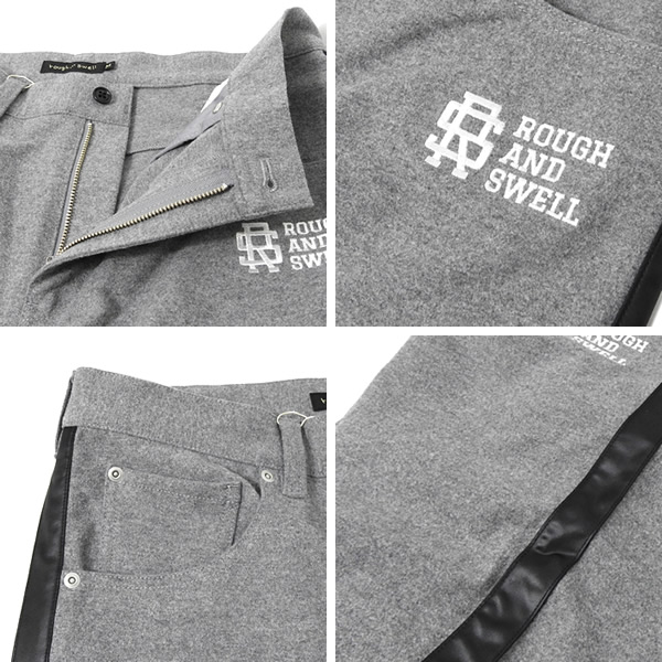 rough&swell［ラフアンドスウェル］FLANNEL PANTS/側章フランネル