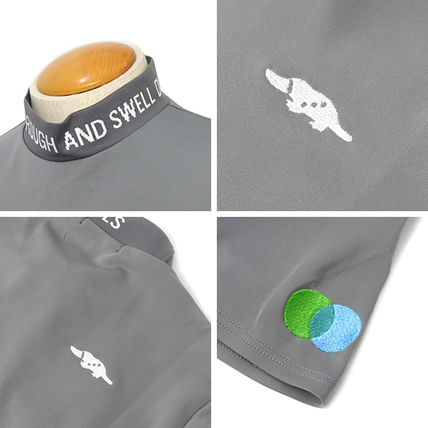 rough&swell［ラフアンドスウェル］COLLAR LOGO MOCK/半袖モックネック