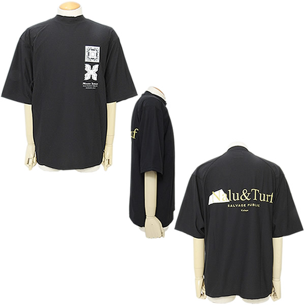 超美品　サルベージパブリックコレパ　モックネックシャツ　半袖シャツ　Lサイズ SALVAGE PUBLIC KOLEPA［サルベージパブリックコレパ］SURF Mockneck