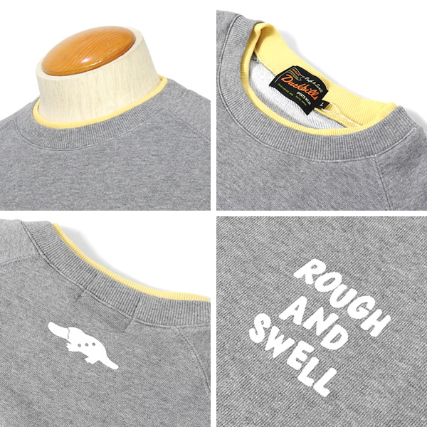 ROUGH&SWELL スウェット　トレーナー　メンズ　サイズL ビッグロゴ rough&swell［ラフアンドスウェル］ACCENT COLOR SWEAT/重ね着風