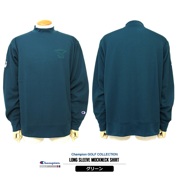 新品✨Champion チャンピオンゴルフ モックネック XL ブルー ワッフル Champion GOLF［チャンピオンゴルフ］長袖モックネックシャツ