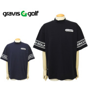 グラビス メンズ ゴルフ モックネック 接触冷感 ストレッチ プリント gravis golf GGM-4A-AA01