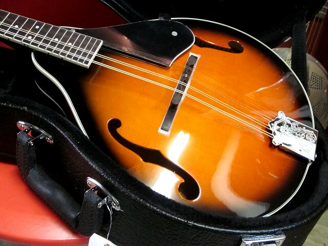 ARIA Mandolin AM-20 マイク搭載 ハードケース付き　【　アンプに繋げる　マンドリン AM20 】