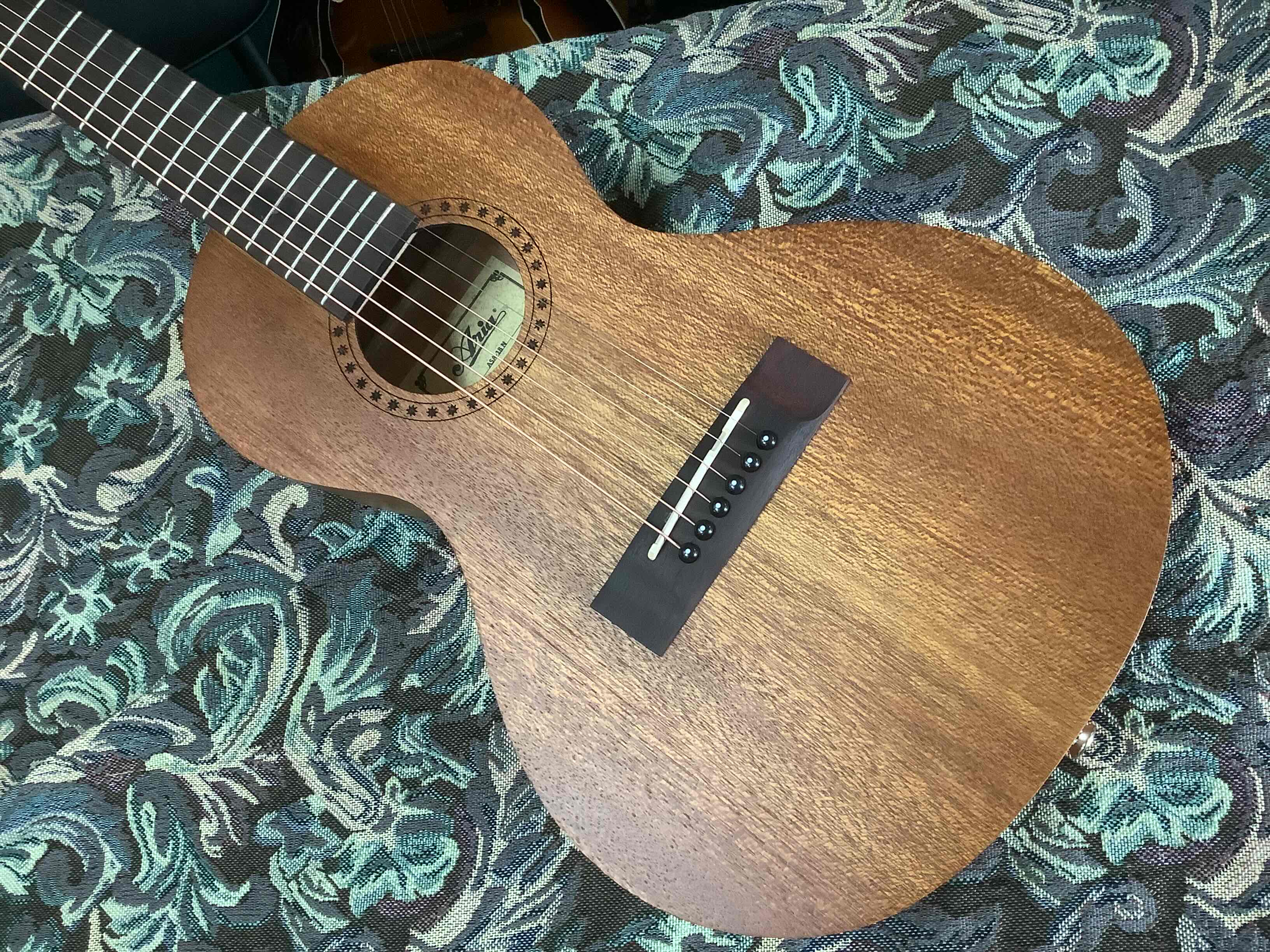 Aria ASA-18　トラベルギター　ミニギター　マイク搭載　アンプに繋げる　パーラーギター　　PICKUP付 【 アリア ASA18 MINI GUITAR　PU搭載 】