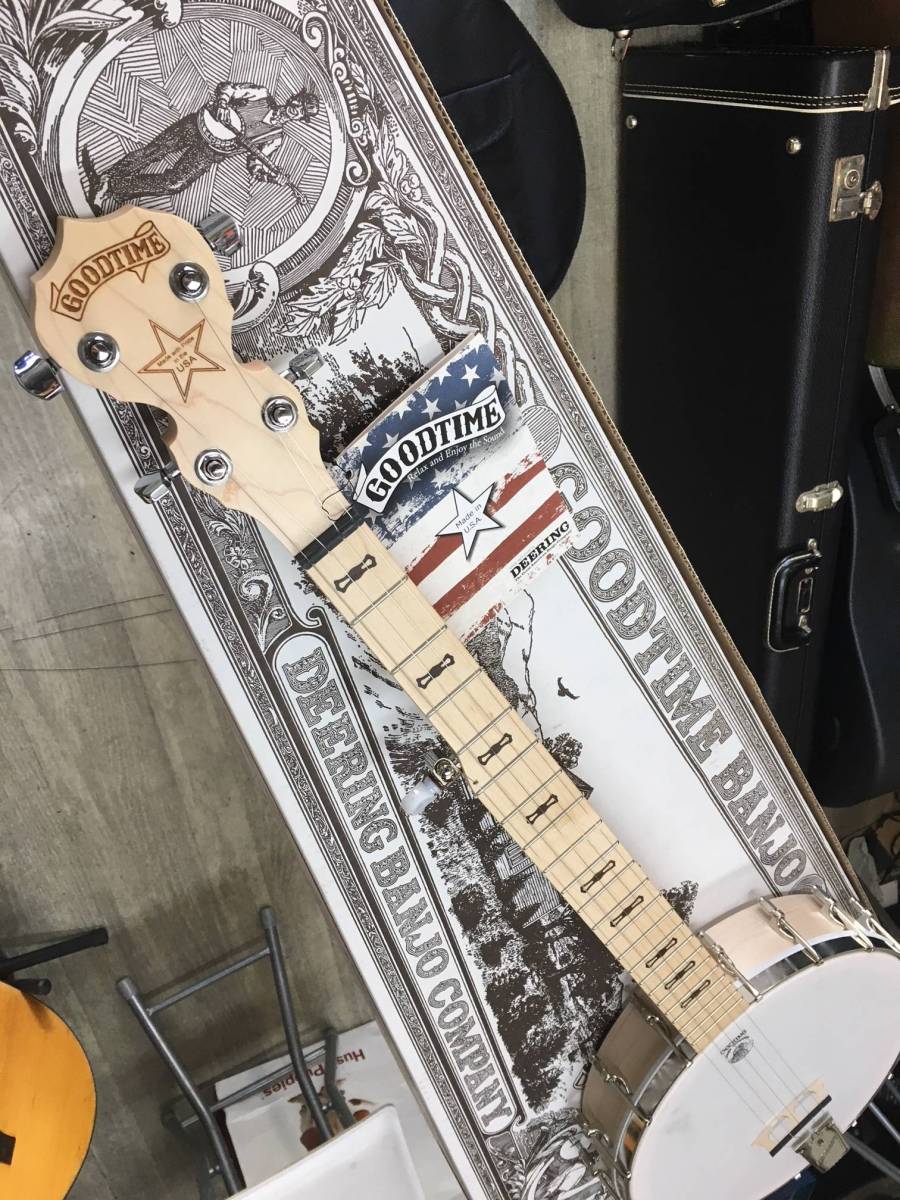 【お取り寄せ商品】DEERING 　Goodtime Open Back Banjo　オープンバック　バンジョー　マイク搭載！クギ打ち 【　ディーリング　ＰＵ搭載　グッドタイム　】　エレキバンジョー仕様　