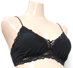 「[le miaou]キャッツ」 ＃０７５５　アピスベアー天パート３　ノンワイヤーブラ・ソフトブラＭ　ブラック