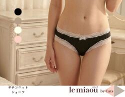 サテンニット　ショーツ　キャッツ　le miaou
