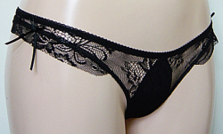 レース フリル タンガ ブラック