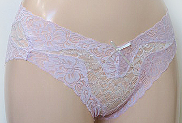 ソフトな華やかさ ツートーンレース ショーツM.L