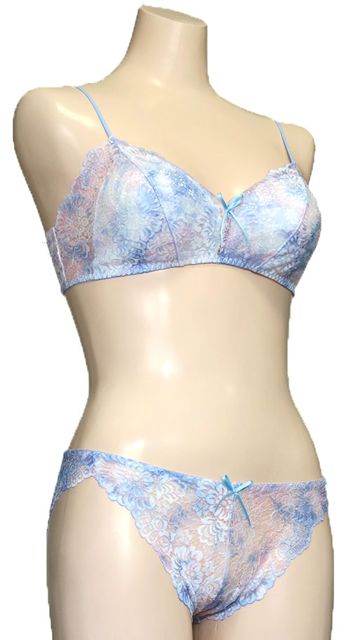 独特の美しさ、アート染めストレッチレース ノンワイヤーブラ・ソフト