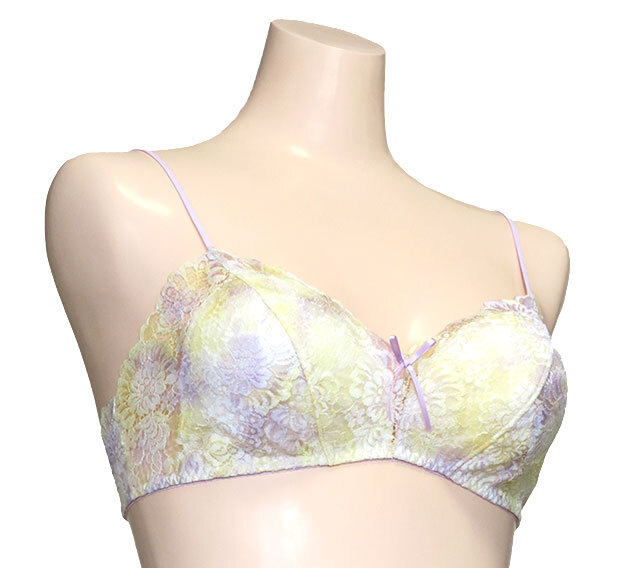 独特の美しさ、アート染めストレッチレース ノンワイヤーブラ・ソフト