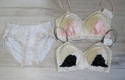 訳ありMＦ　サテンニットブラPI.BK セット 「[le miaou]キャッツ」