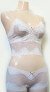「[le miaou]キャッツ」 ＃５７４０　ツートーンレース　ヒップハンガーベージュとお揃いの別売りロングブラ