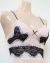 「[le miaou]キャッツ」 ＃２７３８　ツートーンレース　ソフトロングブラジャー Ｍ ブラック