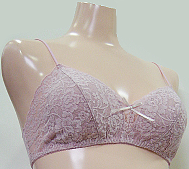 「[le miaou]キャッツ」 ＃０６６５Ｍ　新ストレッチレース　ノンワイヤーブラ・ソフトブラ　ピンク