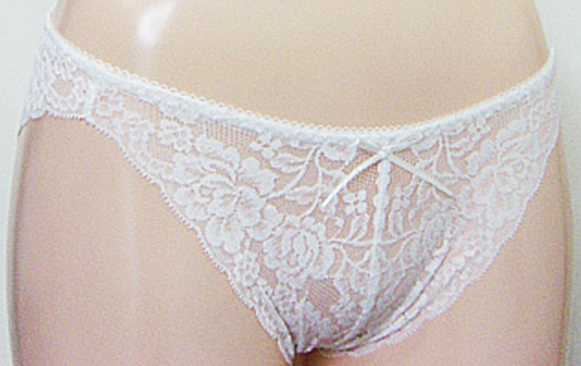 「[le miaou]キャッツ」 ＃５６６５Ｍ　新ストレッチレース　ショーツ　オフホワイト