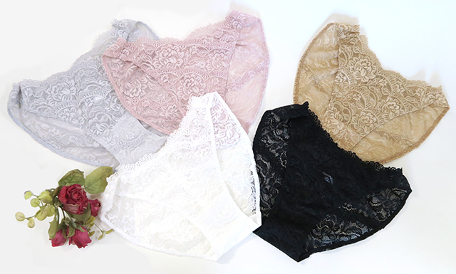 「[le miaou]キャッツ」 ＃5791　アシメントリーストレッチレースレース　ショーツ５カラー