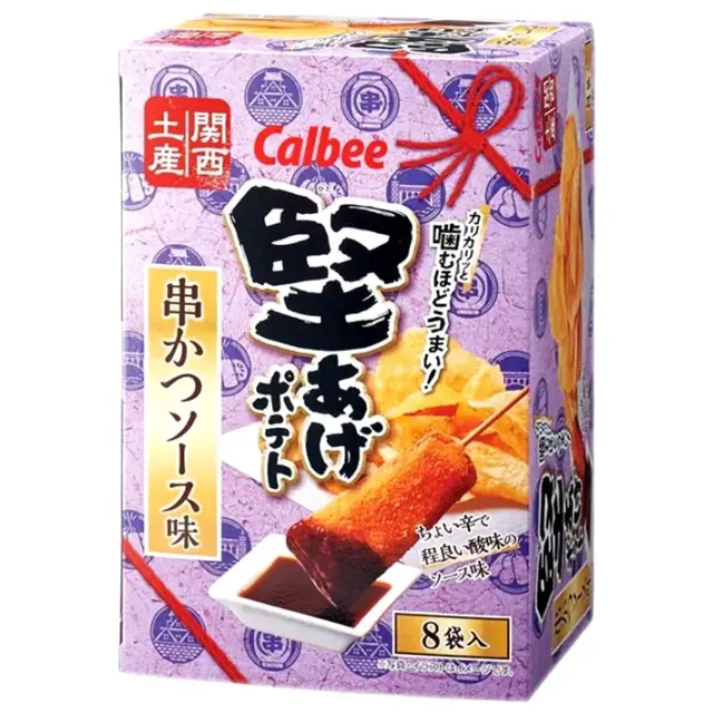カルビー堅あげポテト 串かつソース味 ８袋入  西近畿乾