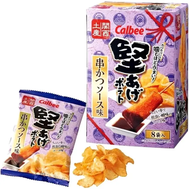 カルビー堅あげポテト 串かつソース味 ８袋入  西近畿乾