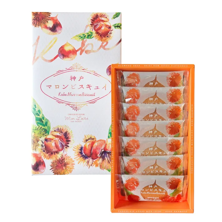 《秋冬限定》 神戸マロンビスキュイ ７枚入 モンロワール チョコ サンド クッキー 神戸土産 洋菓子 美味しい おしゃれ 可愛い 栗 マロン 常温 賞味期限