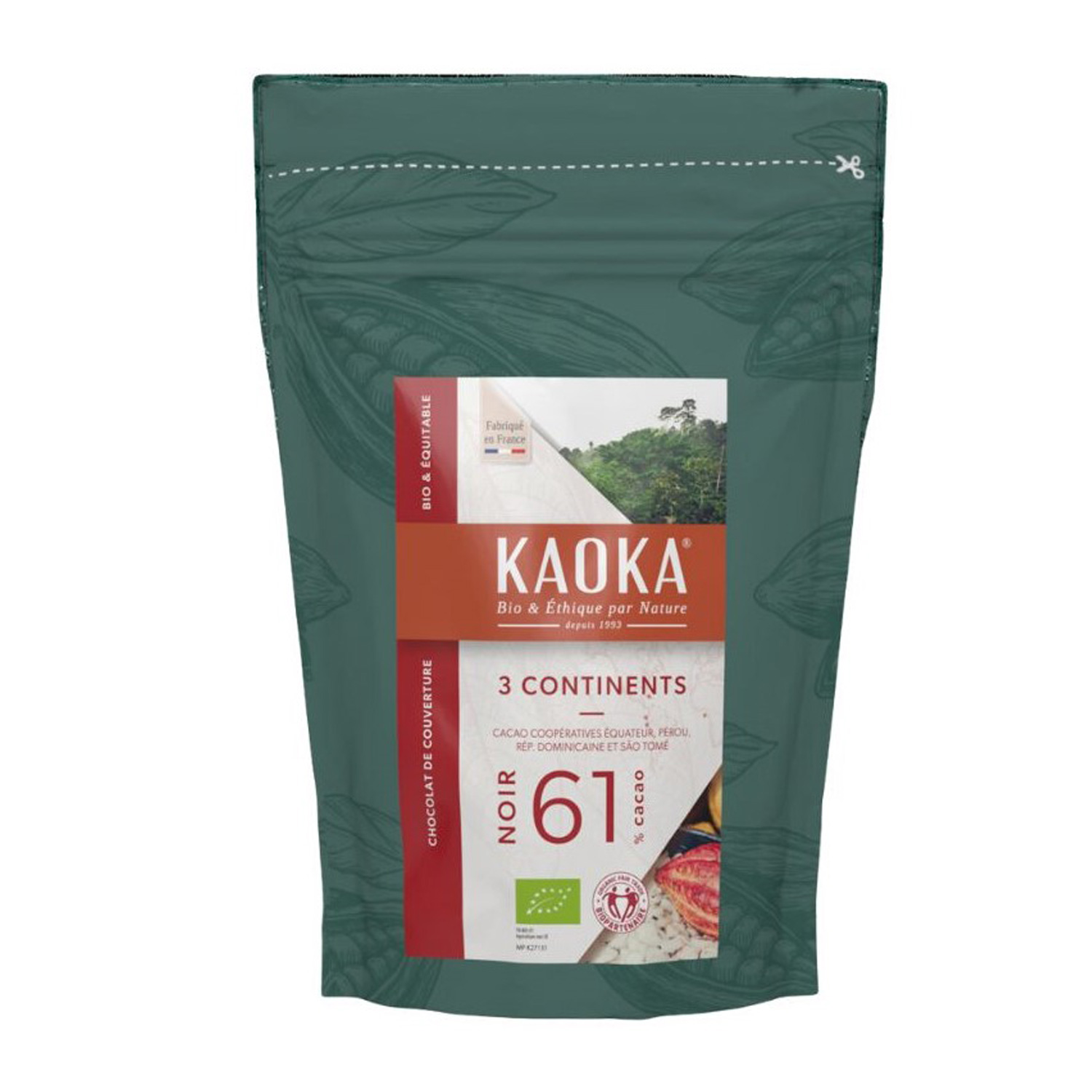 カオカ トロアコンチネンツ 61％ 1kg 有機 オーガニック チョコレート
