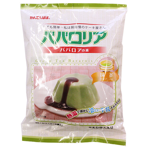 かんてんぱぱ ババロリア（抹茶）575g (5袋入) 小豆ソース付き