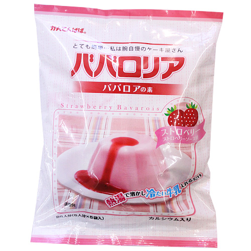 かんてんぱぱ ババロリア（ストロベリー）500g (5袋入) ストロベリーソース付き