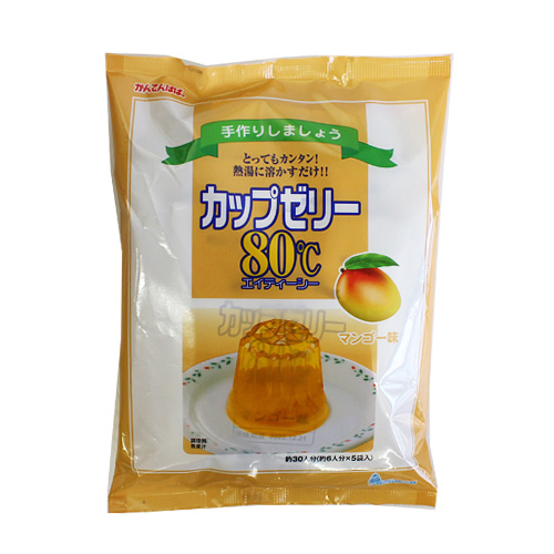 かんてんぱぱ カップゼリー80℃ マンゴー味 (100g×5袋) 寒天