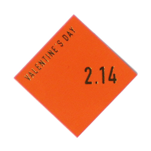 バレンタインデイケーキピック　2.14　1枚　【メール便可】