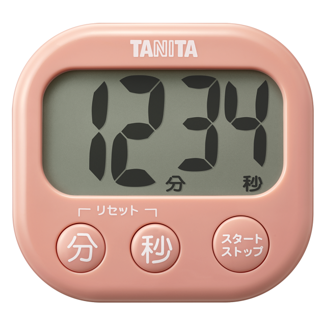 TANITA TD-429 抗菌でか見えタイマー100分計 コーラルピンク / 調理器具 製菓器具