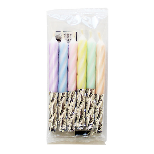 パステルカラーキャンドル 6cm 6本入り