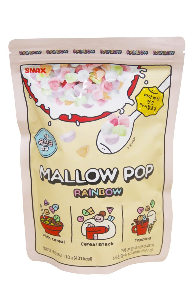 MALLOW POP マロウポップ レインボー 乾燥マシュマロ 110g 大容量パック