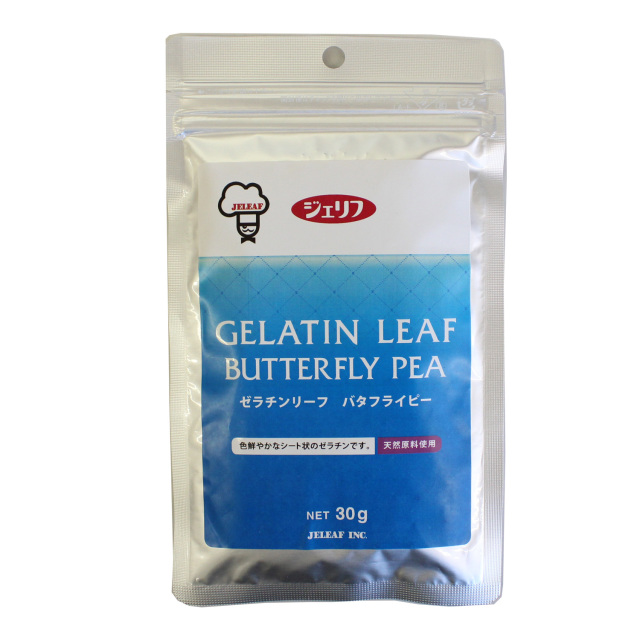 ゼラチンリーフ バタフライピー 30g / ジェリフ 凝固剤 ムース ゼリー 冷菓 製菓材料 ジェリフ ゼリエース