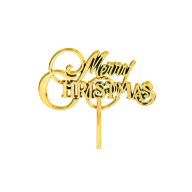 金のMCカード 大 1個 / メリークリスマス オーナメント