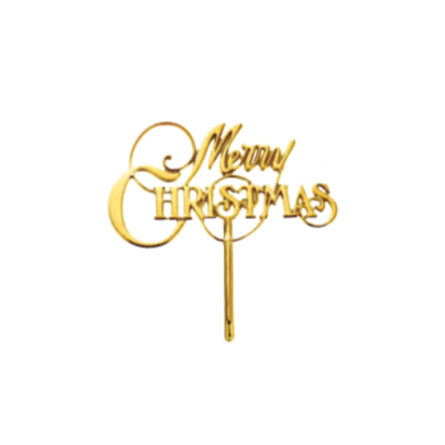 金のMCカード 中 1個  / メリークリスマス オーナメント クリスマスケーキ