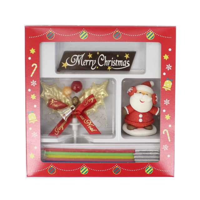 【20%OFF♪】3565 Xマスデコレーションセット T 1セット / クリスマス メレンゲ ヒイラギ ローソク チョコレート オーナメント 製菓材料