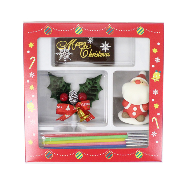 【20％OFF♪】3530 Xマスデコレーションセット C 1セット / クリスマス メレンゲ ヒイラギ ローソク チョコレート オーナメント 製菓材料