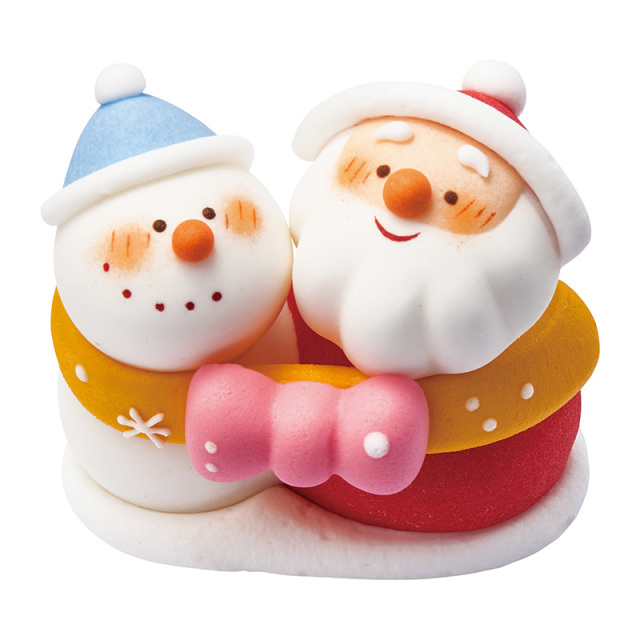10108 ペアーサンタスノー 1個 / クリスマス メレンゲ オーナメント