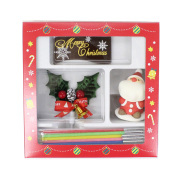 【20％OFF♪】3530 Xマスデコレーションセット C 1セット / クリスマス メレンゲ ヒイラギ ローソク チョコレート オーナメント 製菓材料