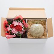 母の日フルーツ＆フラワー（赤）マスクメロン