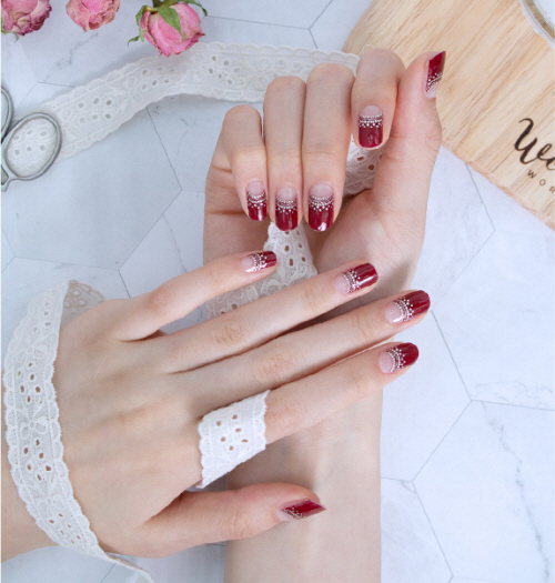 【定形外郵便可】 GLOSSYBLOSSOMジェルネイルシール Winter Red Glamorous gb45183